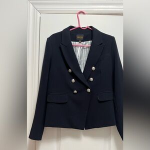 Truth Women's Elegant Navy Blazer with Silver Buttons